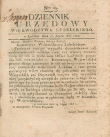 Dziennik Urzędowy Województwa Lubelskiego 1823.07.16. Nr 29 + dod.