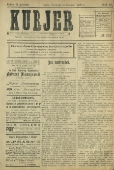 Kurjer / redaktor i wydawca Stanisław Korczak. - R. 3, nr 292 (20 grudnia 1908)
