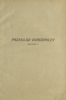 Przegląd Ogrodniczy. Spis rzeczy R. 10 (1927)