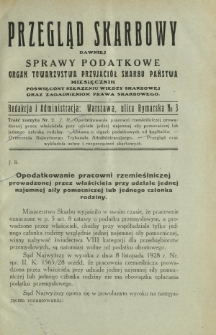Przegląd Skarbowy : dawniej Sprawy Podatkowe : organ Towarzystwa Przyjaciół Skarbu Państwa : miesięcznik poświęcony szerzeniu wiedzy skarbowej oraz zagadnieniom prawa skarbowego. R. 9, z. 2 (luty 1930)