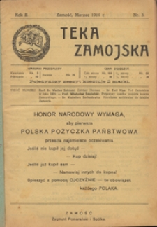 Teka Zamojska R. 2, nr 3 (marzec 1919)
