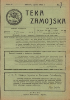 Teka Zamojska R. 3, nr 7 (lipiec 1920)