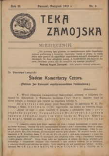 Teka Zamojska R. 3, nr 8 (sierpień1920)