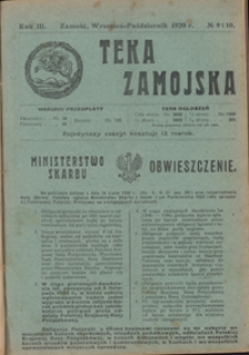 Teka Zamojska R. 3, nr 9 i 10 (wrzes./paźdz. 1920)