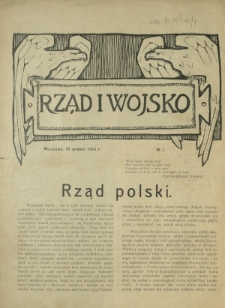 Rząd i Wojsko R. 1, Nr 7 (29 grudnia 1916)