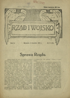 Rząd i Wojsko R. 4, Nr 14(45) (14 kwietnia 1919)