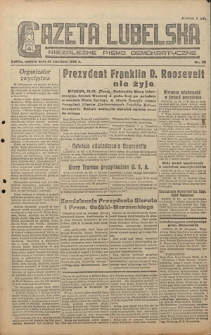 Gazeta Lubelska : niezależne pismo demokratyczne. 1945, nr 59 (14 kwietnia)