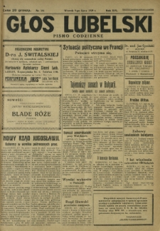 Głos Lubelski : pismo codzienne. R. 16, nr 184 (9 lipca 1929)