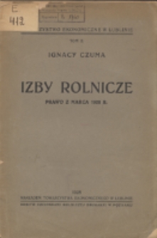Izby rolnicze : prawo z marca 1928 r.