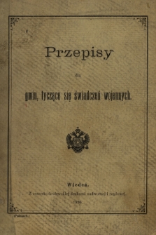 Przepisy dla gmin, tyczace się świadczeń wojennych