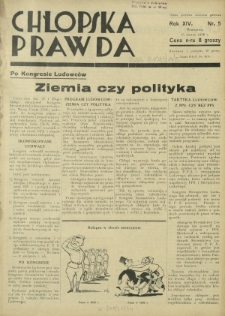 Chłopska Prawda. R. 14, nr 5 (15 marca 1938)