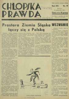 Chłopska Prawda. R. 14, nr 19 (31 października 1938)