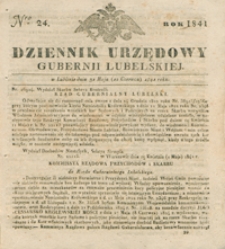Dziennik Urzędowy Gubernii Lubelskiey 1841, Nr 24 (31 maj/12 czerw.)