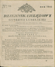 Dziennik Urzędowy Gubernii Lubelskiey 1842, Nr 38 (5/17 wrzes.)