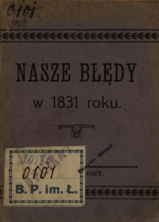 Nasze błędy w 1831 r.