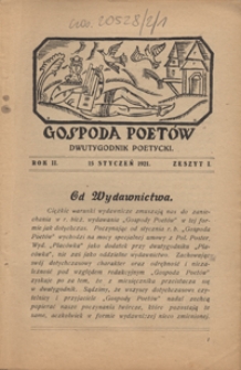 Gospoda Poetów R. 2, z. 1 (15 stycz. 1921)