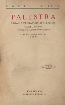 Palestra. Spis rzeczy R. 3 (1926)