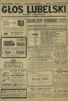Głos Lubelski : pismo codzienne. R. 16, nr 210 (4 sierpnia 1929)