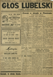 Głos Lubelski : pismo codzienne. R. 16, nr 257 (20 września 1929)