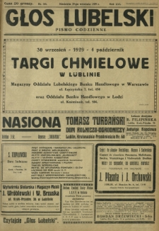 Głos Lubelski : pismo codzienne. R. 16, nr 266 (29 września 1929)