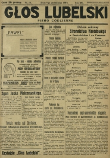 Głos Lubelski : pismo codzienne. R. 16, nr 276 (9 października 1929)