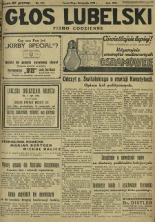 Głos Lubelski : pismo codzienne. R. 16, nr 317 (20 listopada 1929)