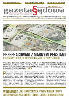Gazeta Sądowa : MOZ NSZZ "Solidarność" Pracowników Sądownictwa. 2017, nr 7=14 (wrzesień)