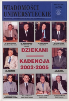 Wiadomości Uniwersyteckie R. 12, nr 6=93 (wrzesień 2002)