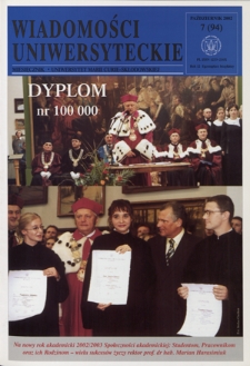 Wiadomości Uniwersyteckie R. 12, nr 7=94 (październik 2002)