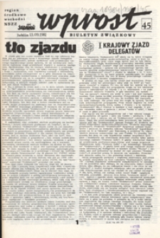 Wprost : biuletyn związkowy Nr 45 (13 wrzes. 1981)