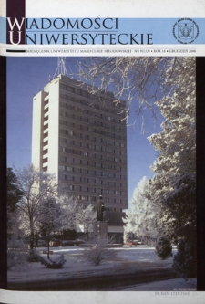 Wiadomości Uniwersyteckie : miesięcznik Uniwersytetu Marii Curie-Skłodowskiej R. 16, nr 9=133 (grudzień 2006)