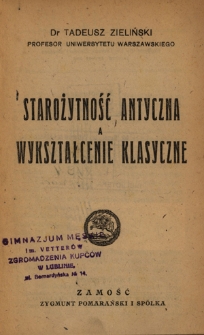 Starożytność antyczna a wykształcenie klasyczne