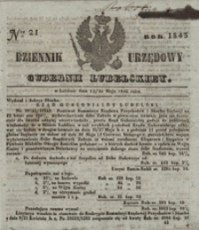 Dziennik Urzędowy Guberni Lubelskiey 1845, Nr 21 + dodatek