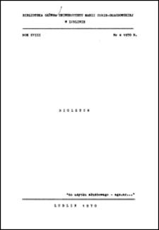 Biuletyn Biblioteki Uniwersytetu Marii Curie-Skłodowskiej w Lublinie. R. 18 (1970) nr 4