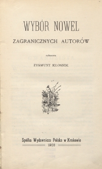Wybór nowel zagranicznych autorów