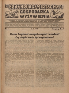 Die Ernährungswirtschaft t = Gospodarka Wyżywienia. Jg. 2, nr 3 (5.02.1942)