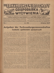 Die Ernährungswirtschaft t = Gospodarka Wyżywienia. Jg. 2, nr 5 (5.03.1942)