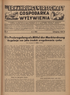 Die Ernährungswirtschaft t = Gospodarka Wyżywienia. Jg. 2, nr 9 (5.05.1942)
