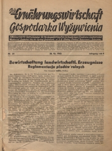 Die Ernährungswirtschaft t = Gospodarka Wyżywienia. Jg. 2, nr 24 (20.12.1942)