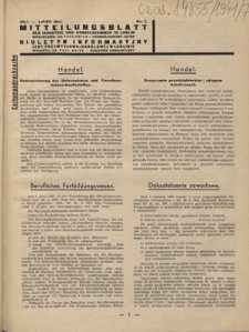 Mitteilungsblatt der Industrie und Handelskammer in Lublin = Biuletyn Informacyjny Izby Przemysłowo-Handlowej w Lublinie / herausgeber Paul Kritz Kommissarischer Leiter. - 1941, nr 7 (Juli)