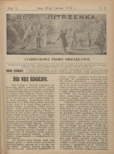 Nowa Jutrzenka : tygodniowe pismo obrazkowe R. 11, Nr 9 (28 lutego 1918)
