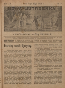 Nowa Jutrzenka : wychodzi na każdą niedzielę R. 12, Nr 19 (11 maja 1919)