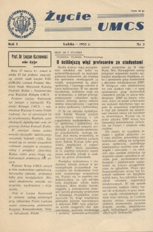 Życie UMCS R. 1, Nr 2 (1955)