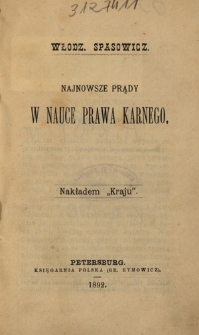 Najnowsze prądy w nauce prawa karnego