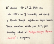 [Międzynarodowy festiwal Eurotreff Musik, Stuttgart, 15-17.09.1989 r.]