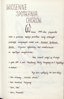 Wiosenne Spotkania Chórów, [Państwowa Szkoła Muzyczna w Lublinie, 13.05.1995 r.]