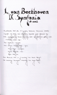 L. van Beethoven - IX Symfonia d-mol : [koncert w Filhaemonii Lubelskiej, 12.10.2001 r.]