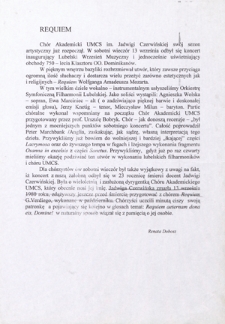 Requiem [W. A. Mozarta : koncert inaugurujący Lubelski Wrzesień Muzyczny, 13.09.2003 r.]
