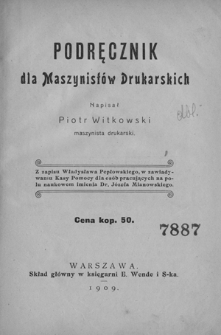 Podręcznik dla maszynistów drukarskich