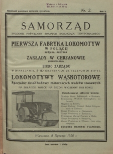 Samorząd : tygodnik poświęcony sprawom samorządu terytorialnego. R. 10, nr 2 (8 stycznia 1928)